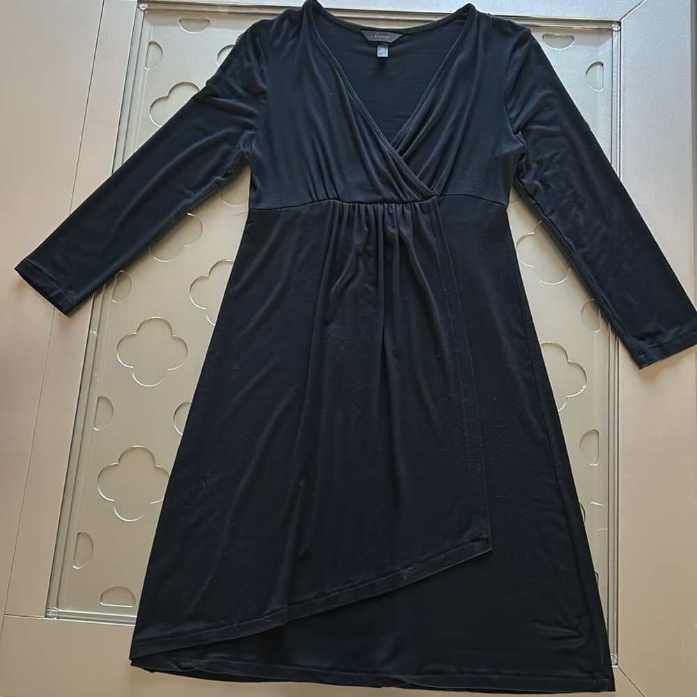 SOMA Faux Wrap Dress Black Size XS Women’s Soft, Stretch Casual - Picture 6 of 11